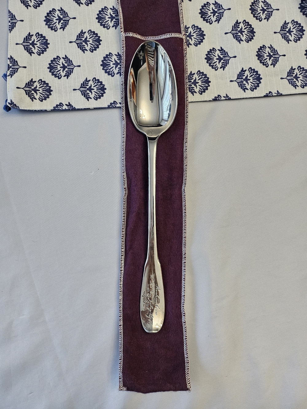 Vintage Gorham Silverplate "Rochambeau" 1780 Historical Serving Spoon Replica